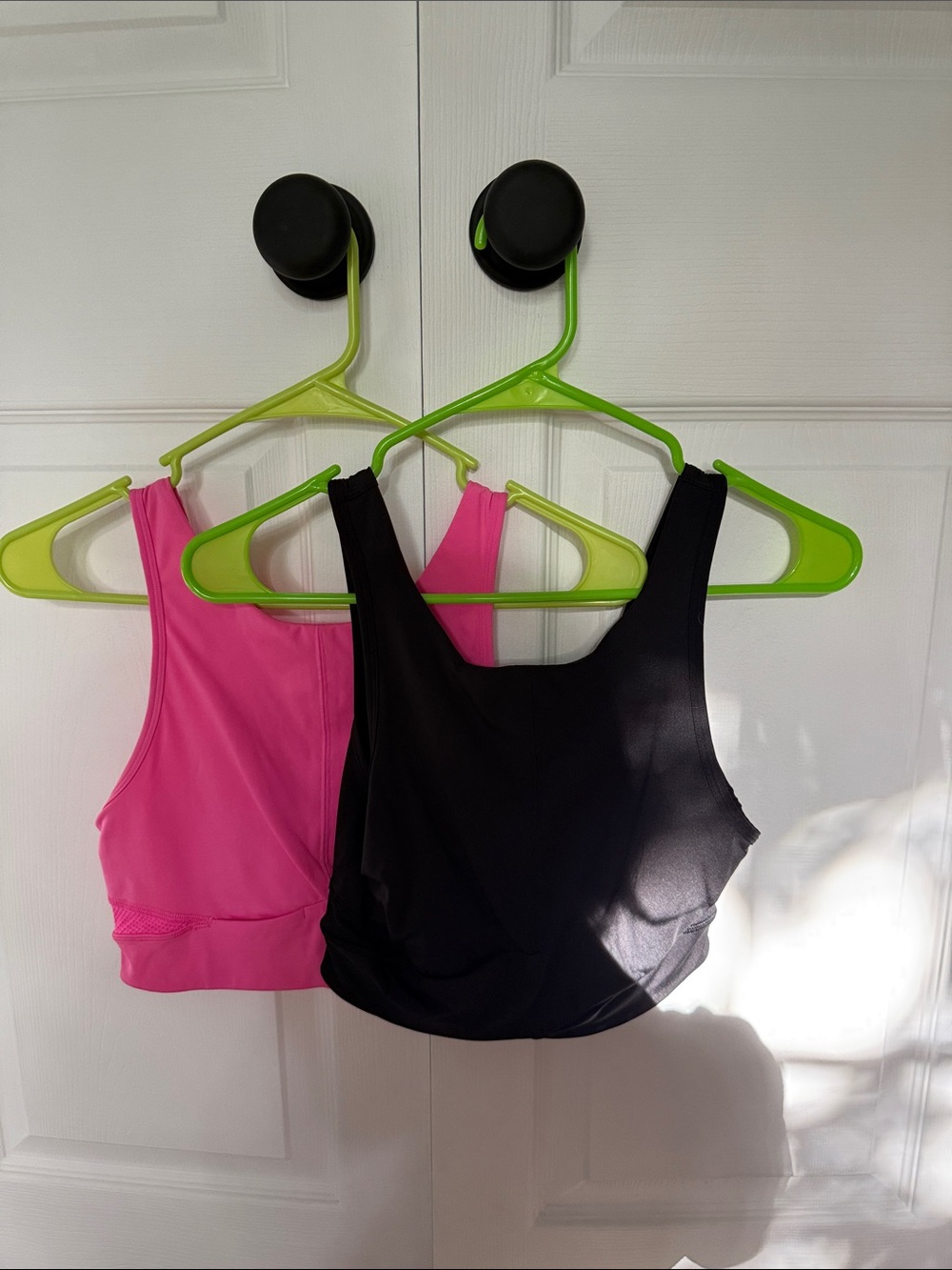 Lululemon Cropped Workout Tank Bundle- Black & Hot Pink